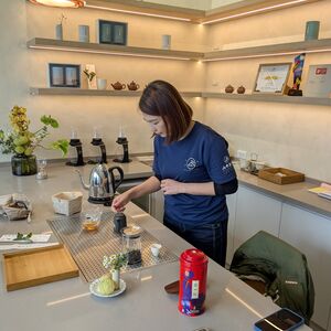 Tomato preparing teas while we work