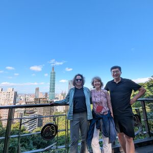 Amy, Kathi and Chau-Wen climb Elephant Mountain