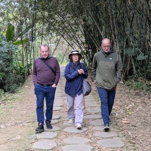 Walking to look at the Longteng Bridge Piers